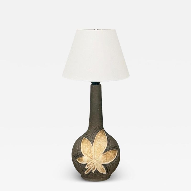 Løvemose Keramik, Brown Stoneware, Table Lamp, Denmark, 1960s - 2
