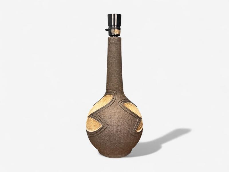 Løvemose Keramik, Brown Stoneware, Table Lamp, Denmark, 1960s - 7