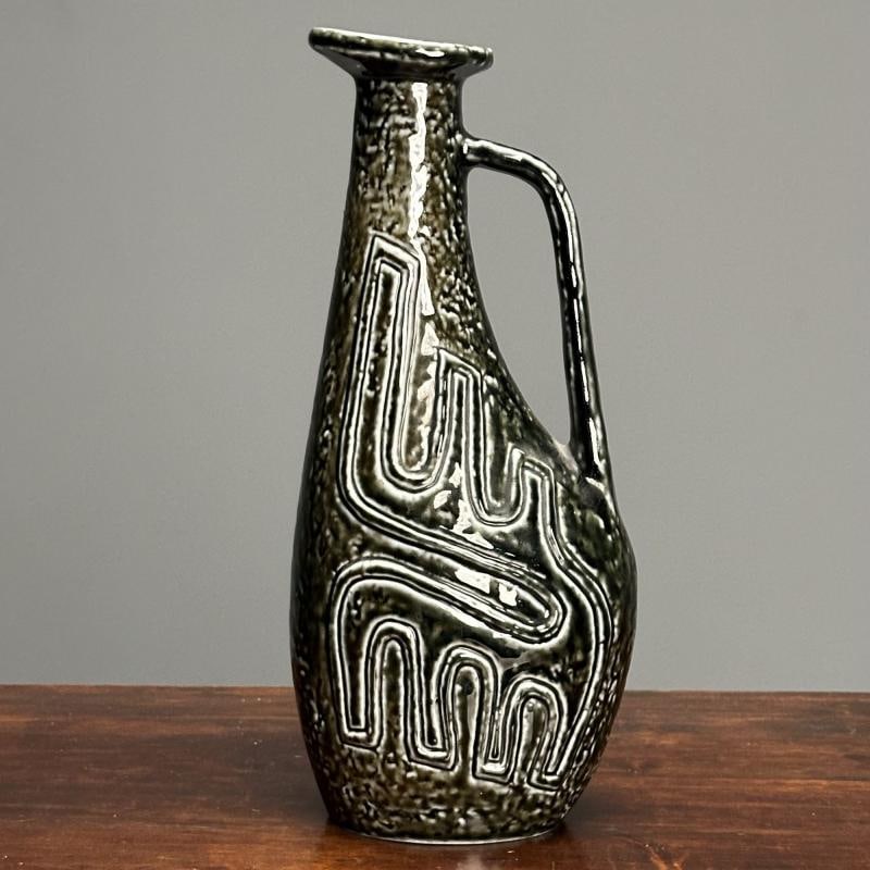 Gunnar Nylund, Swedish Mid-Century Modern, Green Vase, Glazed Stoneware, 1960s - 8