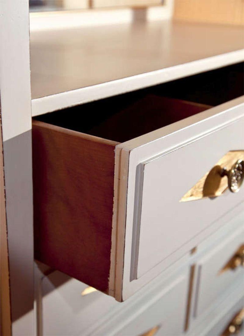 French Empire Style Painted And Parcel Gilt Vanity Dresser by Grosfeld House - 8