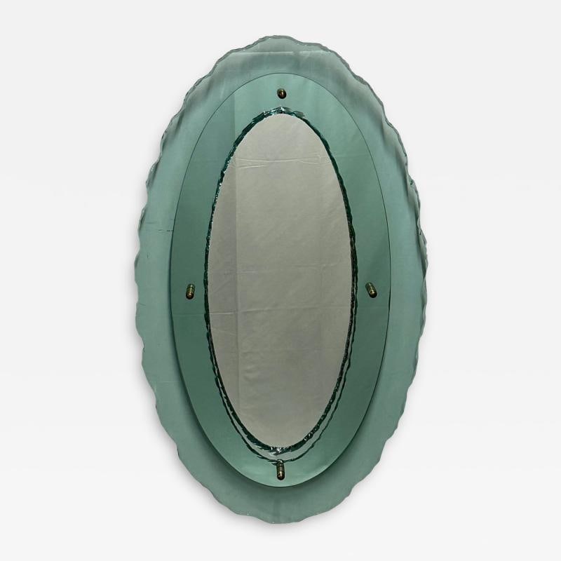 Italian Mid-Century Modern Fontana Arte Oval Glass Mirror or Plateau or Tray - 2
