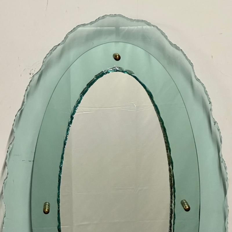 Italian Mid-Century Modern Fontana Arte Oval Glass Mirror or Plateau or Tray - 6
