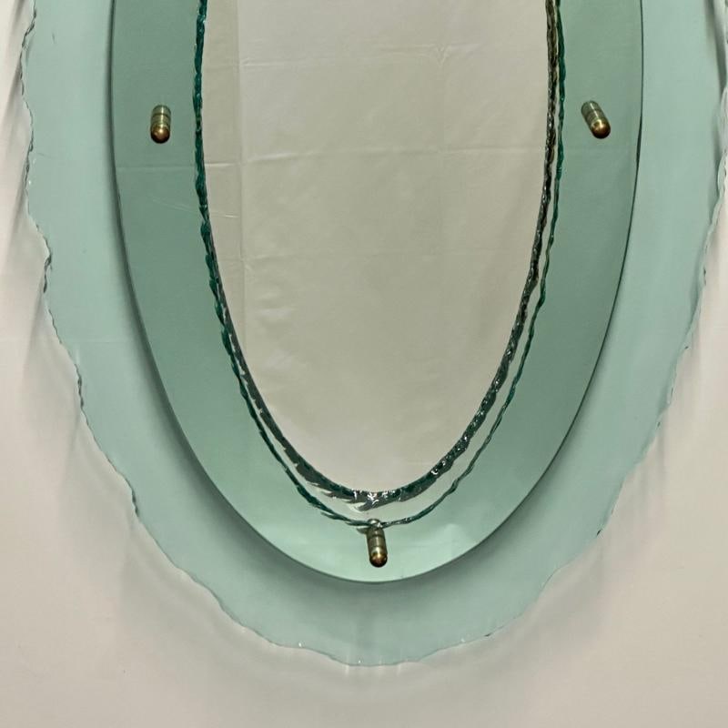 Italian Mid-Century Modern Fontana Arte Oval Glass Mirror or Plateau or Tray - 7