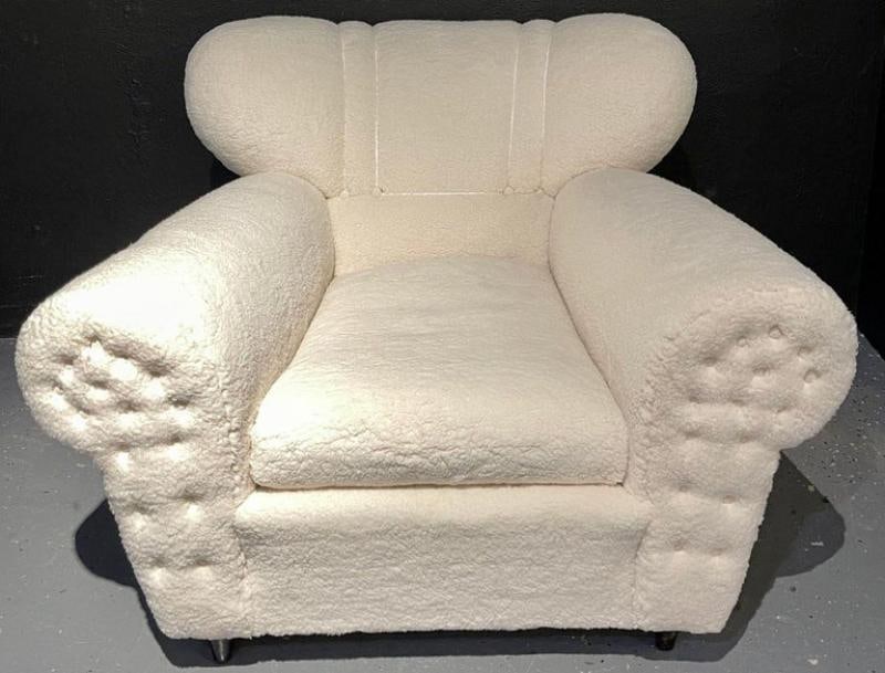 Mid-Century Modern Guglielmo Ulrich Lounge Chairs a Pair, Plush Sherpa Design - 7