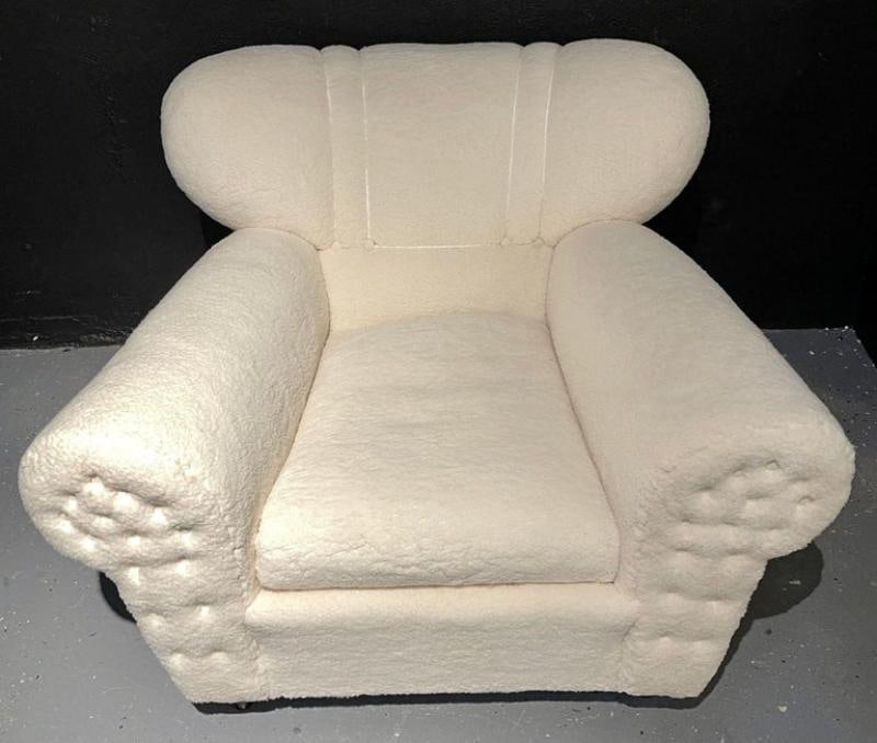 Mid-Century Modern Guglielmo Ulrich Lounge Chairs a Pair, Plush Sherpa Design - 8