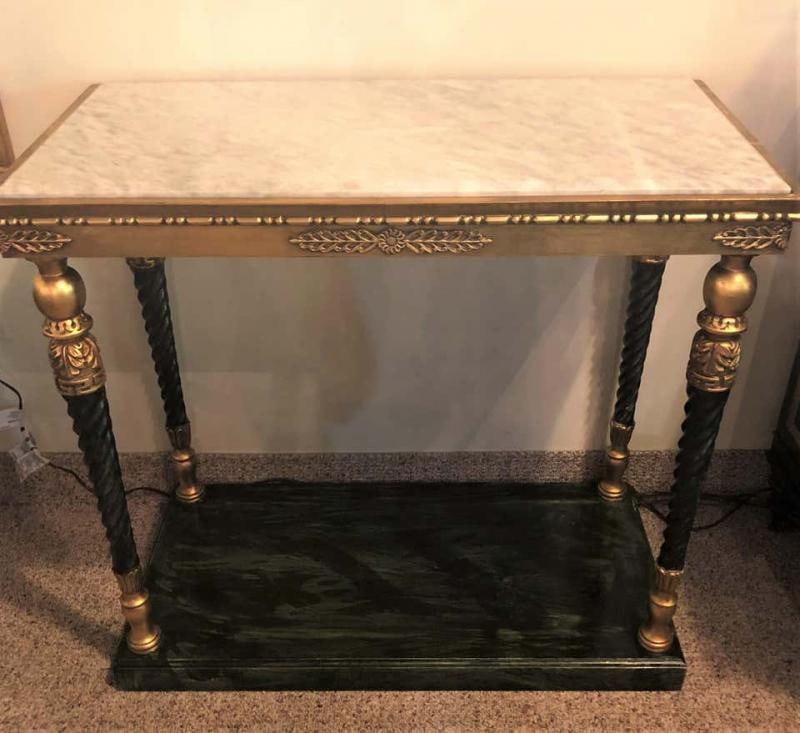 Pair of Swedish Neoclassical Style Marble-Top Consoles - 7