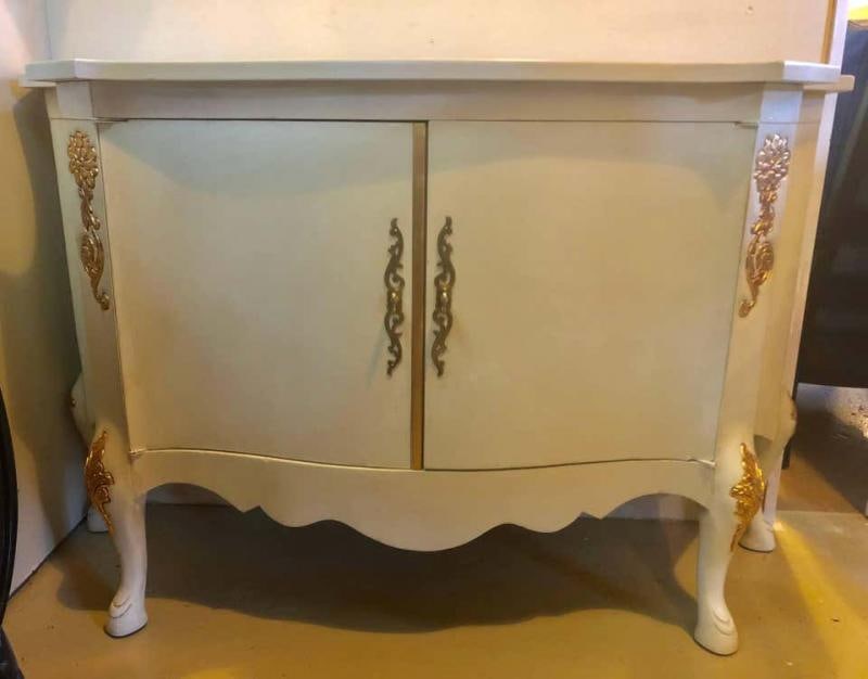 Louis XV Style Parcel-Gilt and Paint Decorated Two-Door Cabinet Server Sideboard - 3