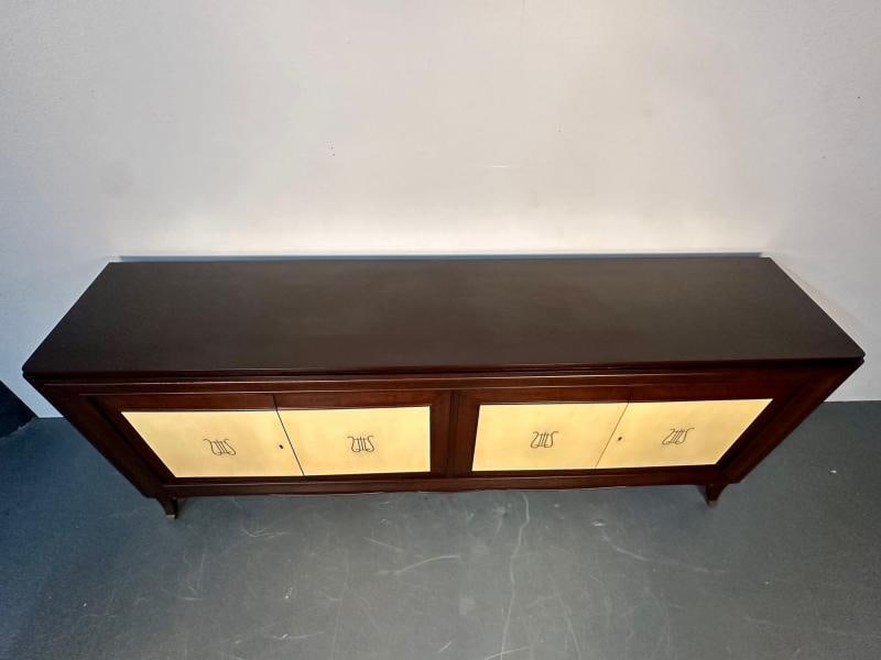 Italian Mid-Century Sideboard / Credenza / Cabinet, Parchment, Mahogany, 1950s - 8