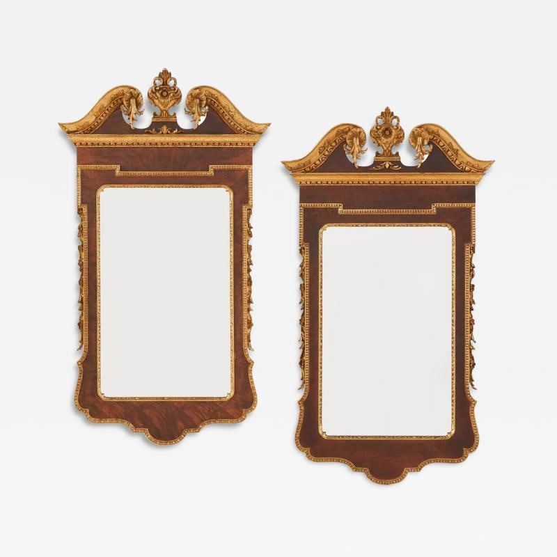 Pair of George II Style Pier / Console Mirrors, Burr Walnut and Parcel Gilt - 2