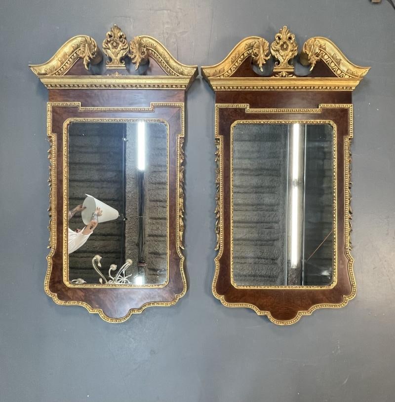 Pair of George II Style Pier / Console Mirrors, Burr Walnut and Parcel Gilt - 6