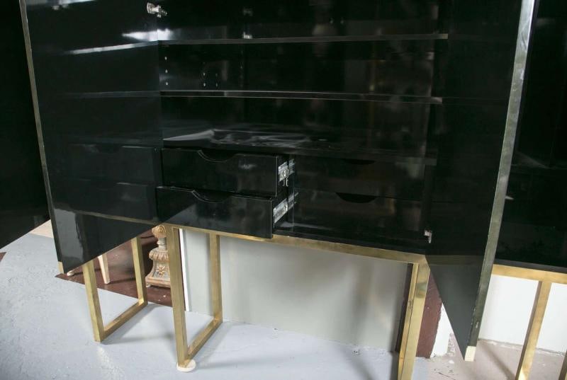 Cabinet on Bronze Stand Monumental Exquisite Sunburst Design - 7