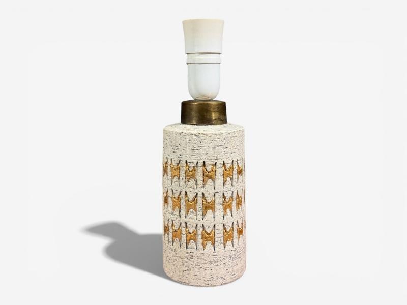 Bitossi, Table Lamp, Chamotte Clay, Gold Leaf, Italy, 1960s - 5