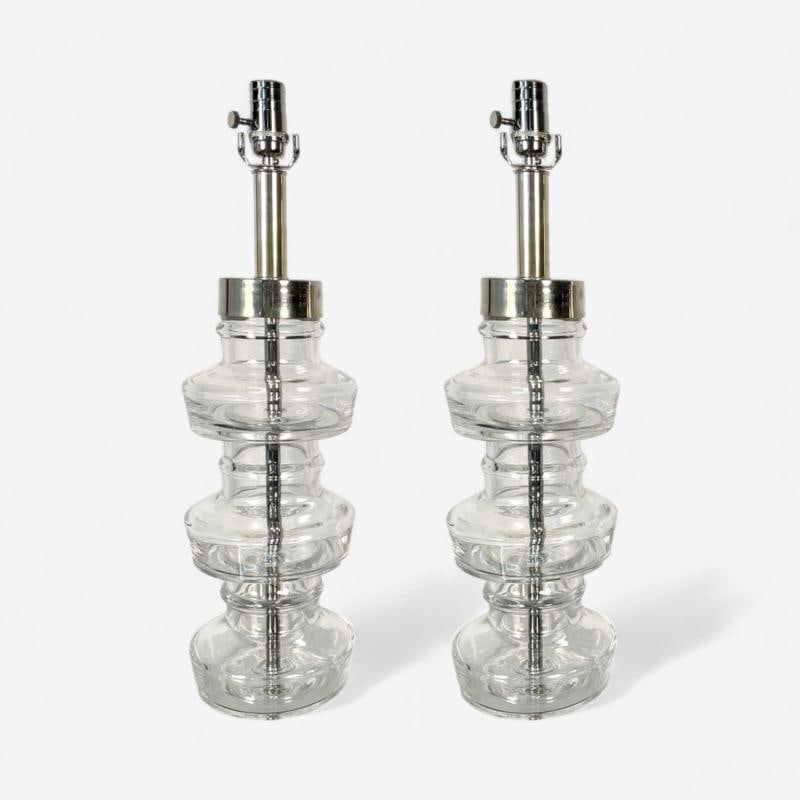 Carl Fagerlund, Swedish Modern, Nickel, Glass, Table Lamps, Sweden, 1980s - 3