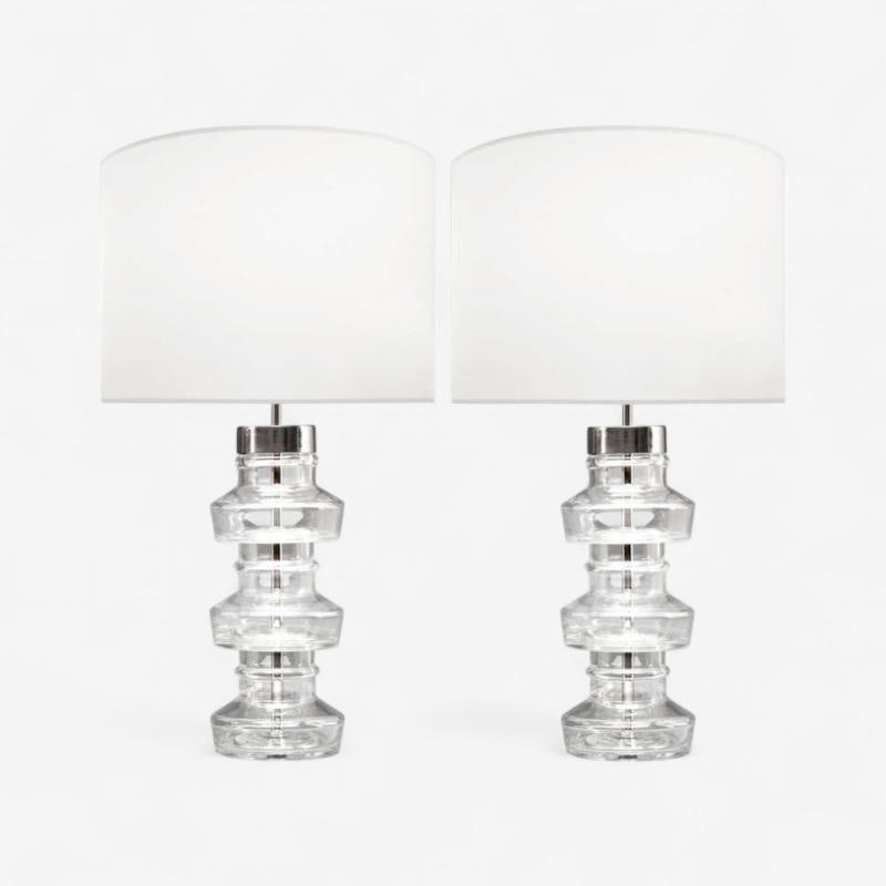 Carl Fagerlund, Swedish Modern, Nickel, Glass, Table Lamps, Sweden, 1980s - 4