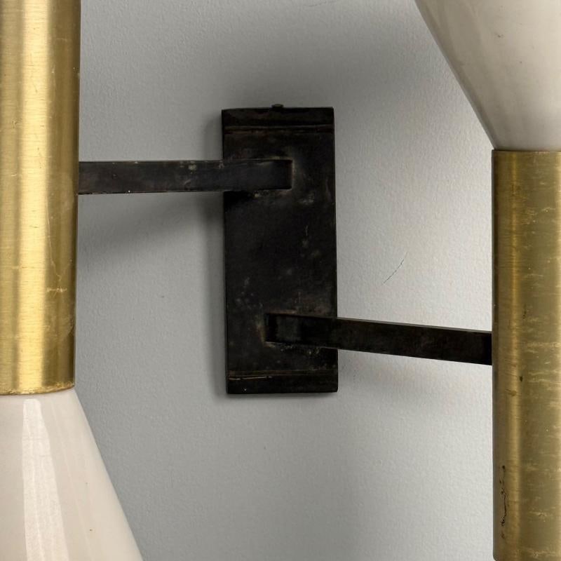 Stilux, Italian Mid-Century Modern, Wall Sconces, Brass, Aluminum, Italy, 1960s - 8
