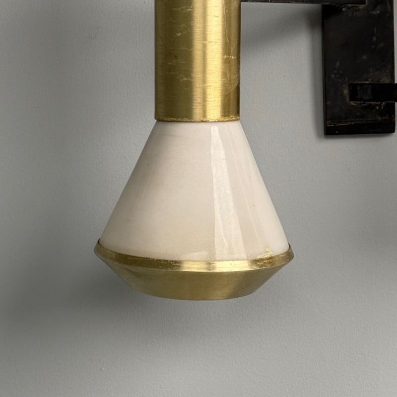 Stilux, Italian Mid-Century Modern, Wall Sconces, Brass, Aluminum, Italy, 1960s - 9