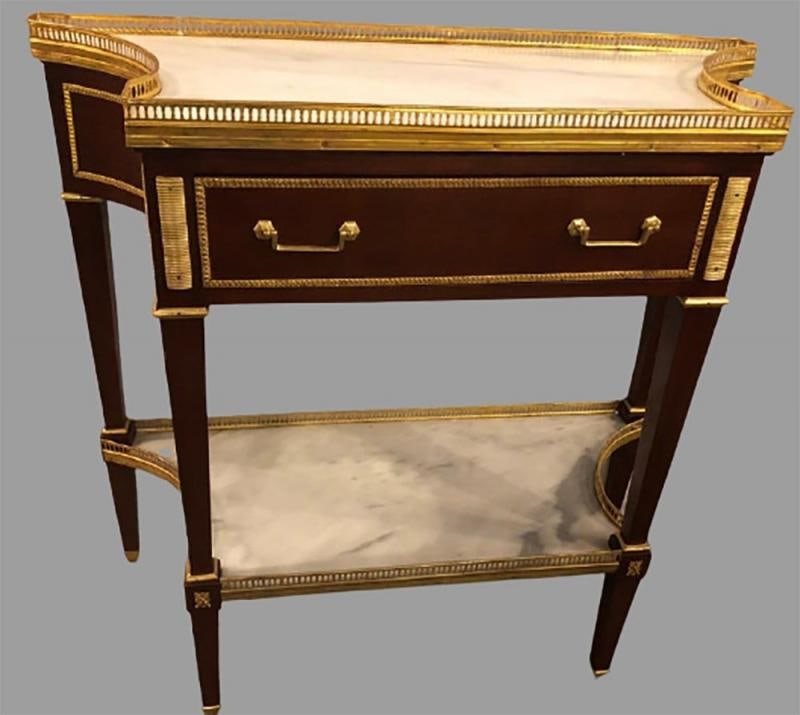 Russian Neoclassical Style Console/Server or Commode with Marble Top - 2