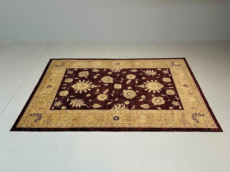 Indian, Wool Carpet, Burgundy and Beige, 21st Century - 3