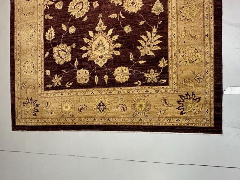 Indian, Wool Carpet, Burgundy and Beige, 21st Century - 7