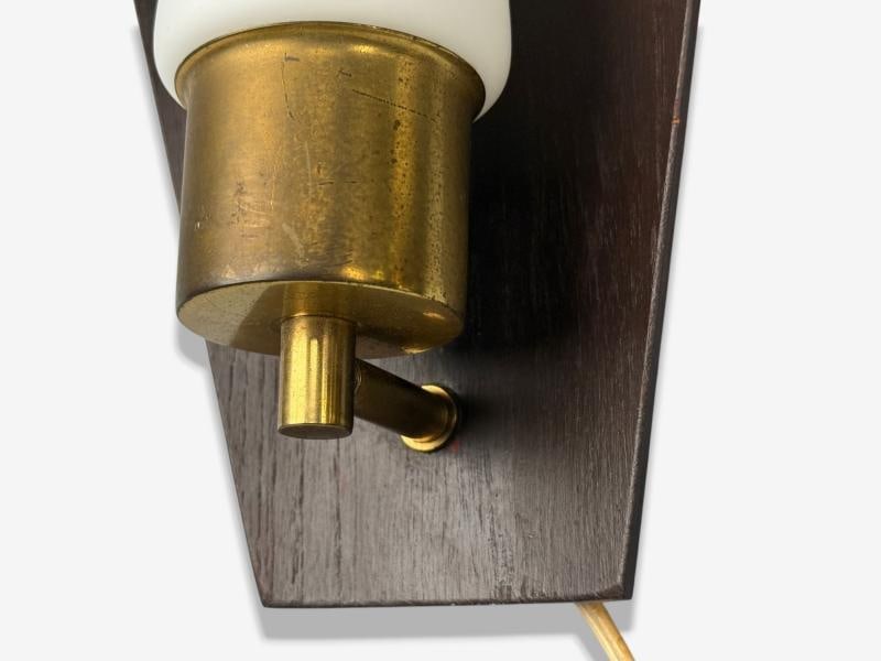Danish Modern, Teak, Brass, Opaline Glass, Wall Lights, Denmark, 1960s - 7