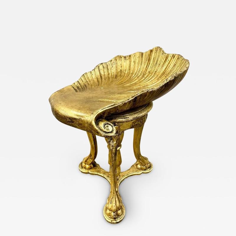 19th Century Grotto Fantasy Stool, Swivel, Italian, Gilt Gold, CIE Pauly Manner - 2