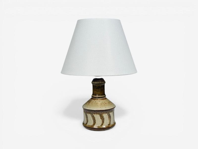 Joseph Simon, Danish Modern, Table Lamp, Beige Stoneware, Denmark, 1960s - 3