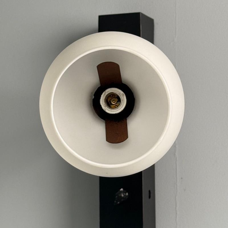 Italian Mid-Century Modern, Three Light Wall Sconce, Painted Metal, Glass, 1950s - 8