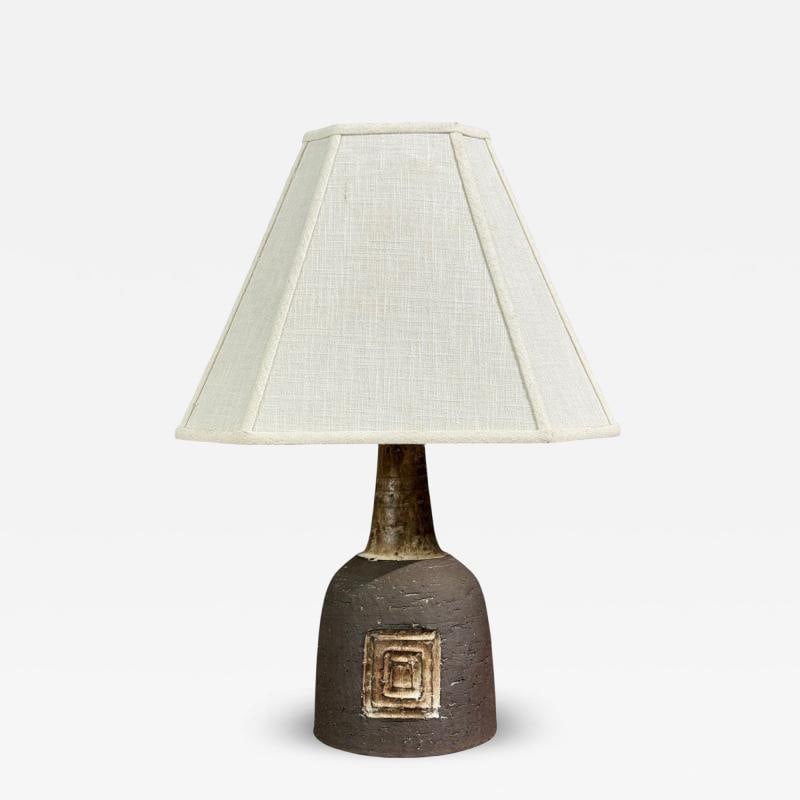 Fridtjof Sejersen, Table Lamp, Brown Ceramic, Denmark, 1960s - 2