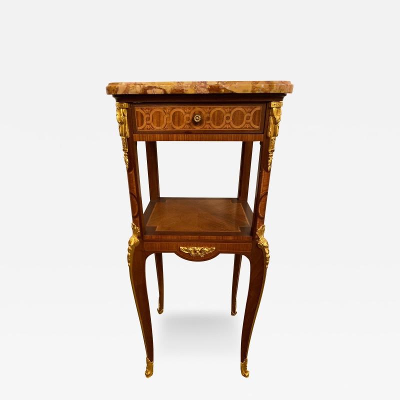 Louis XV-XVI Style Marble-Top Side Table End Table Pedestal, Transitional (1 of 12)