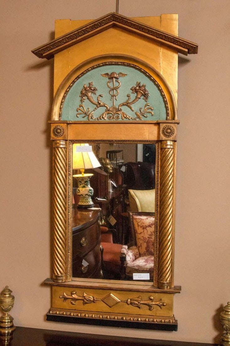 Late 19th Century Italian Neoclassical Paint Decorated Pier Mirror - 2