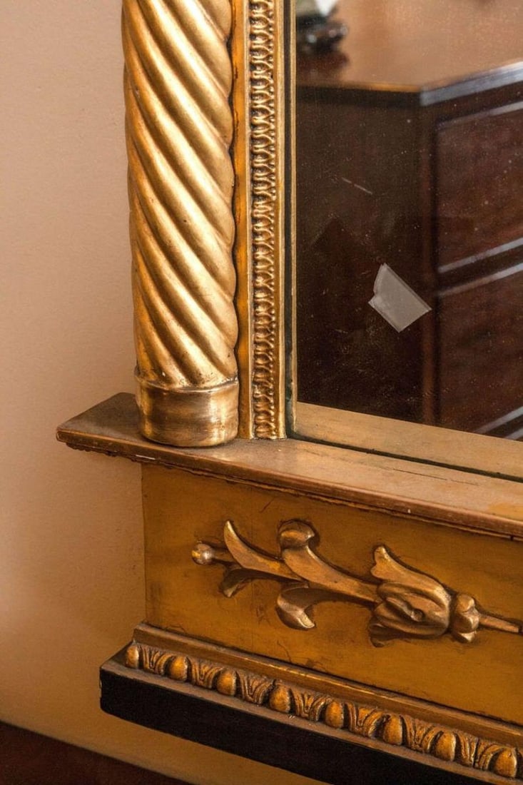 Late 19th Century Italian Neoclassical Paint Decorated Pier Mirror - 5