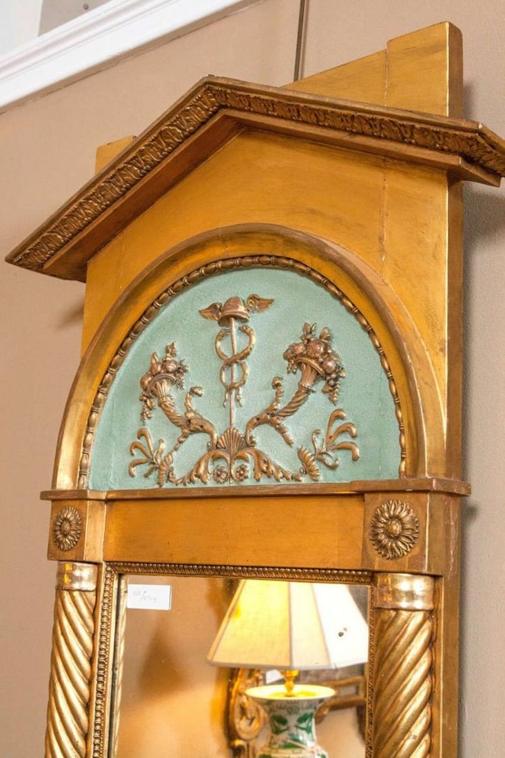 Late 19th Century Italian Neoclassical Paint Decorated Pier Mirror - 6