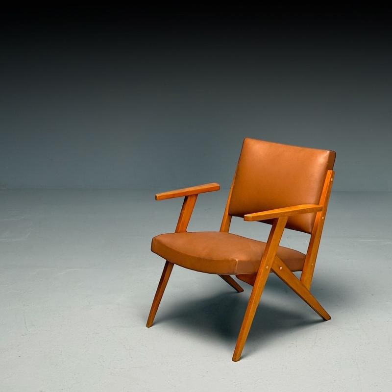 Jose Zanine Caldas, Brazilian Mid-Century Modern, Lounge Chair, Leather, 1950s - 2