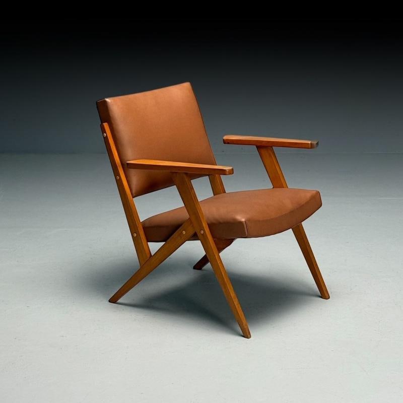 Jose Zanine Caldas, Brazilian Mid-Century Modern, Lounge Chair, Leather, 1950s - 3