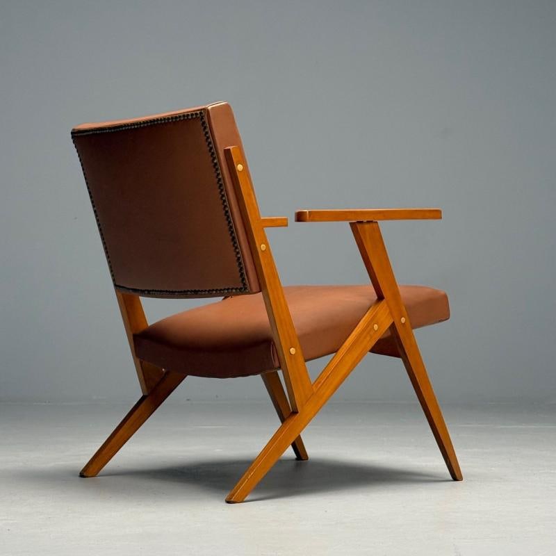 Jose Zanine Caldas, Brazilian Mid-Century Modern, Lounge Chair, Leather, 1950s - 7