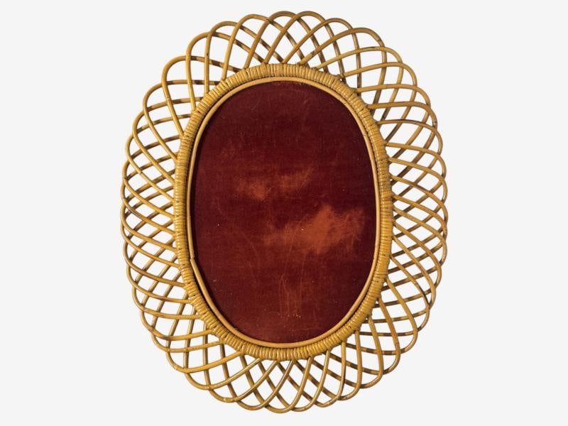 Italian Modern, Rattan, Bamboo, Wall Mirror, Italy, 1960s - 7