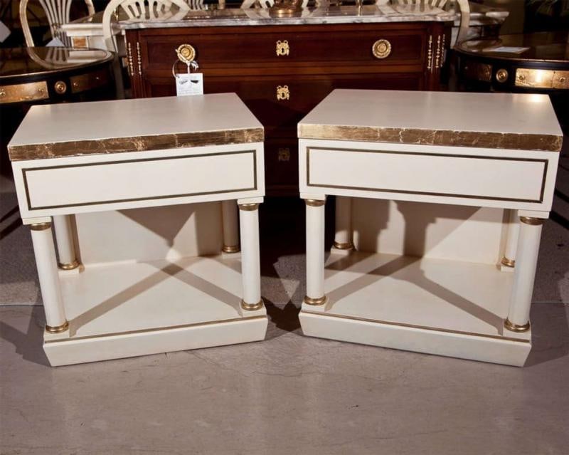 Pair of White Painted End Tables/Nightstands - 2