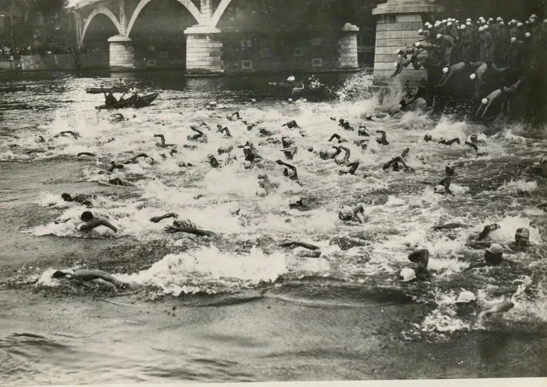 Sport, Swim, Athleticism, Racing c. 1950 Vintage Photograph Press x7 - 2