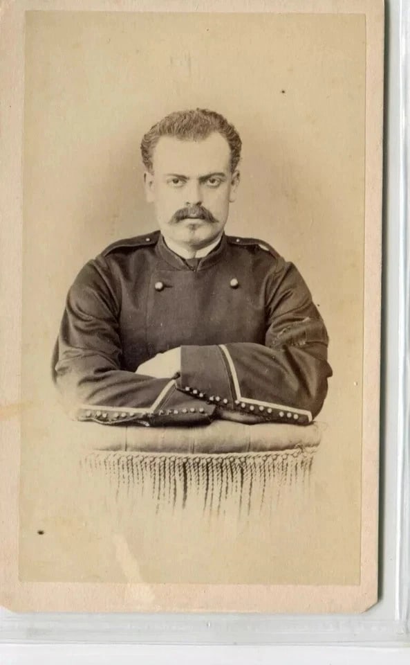 Antique CDV Photographs Military Man Portraits x 6 - 8