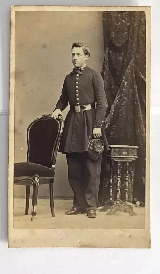 Antique CDV Photographs Military Man Portraits x 6 - 9
