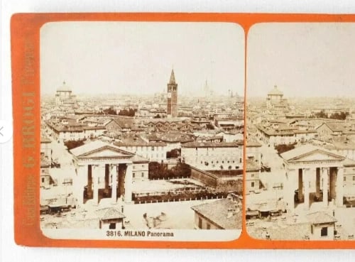 G.BROGI - Milano, Italy c. 1880 Vintage Stereoview Photograph x4 - 3