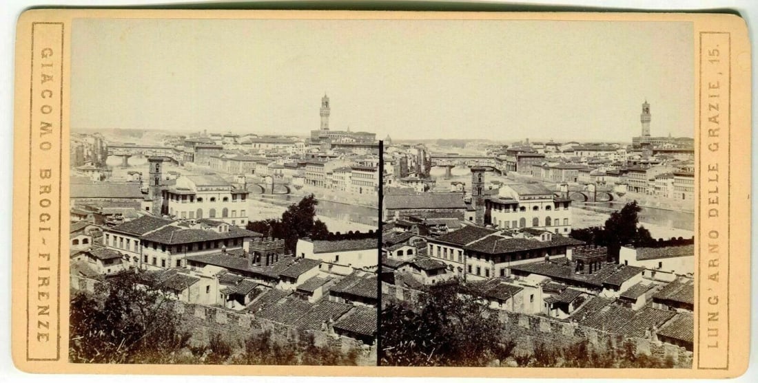 Vintage Stereoview Giacomo BROGI - Florence x9 c. 1870 - 10