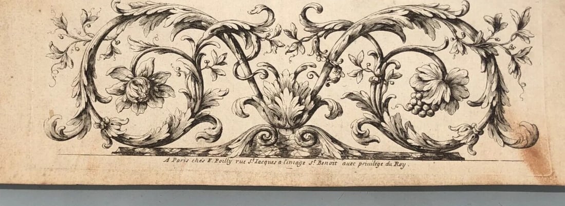 Androuet-Paul DUCERCEAU 1623-1710 - Flowers - Antique Original Etchings x5 - 8