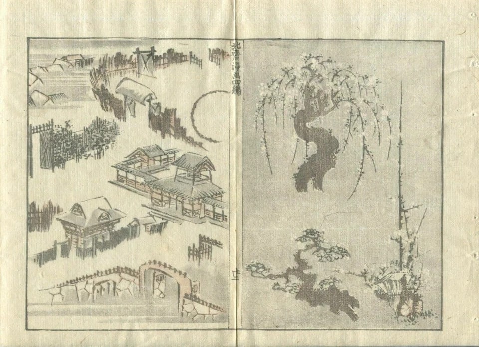 Antique Japanese WoodPrint Rooster, Birds, Samurai c. 1890 Art Prints x7 - 5