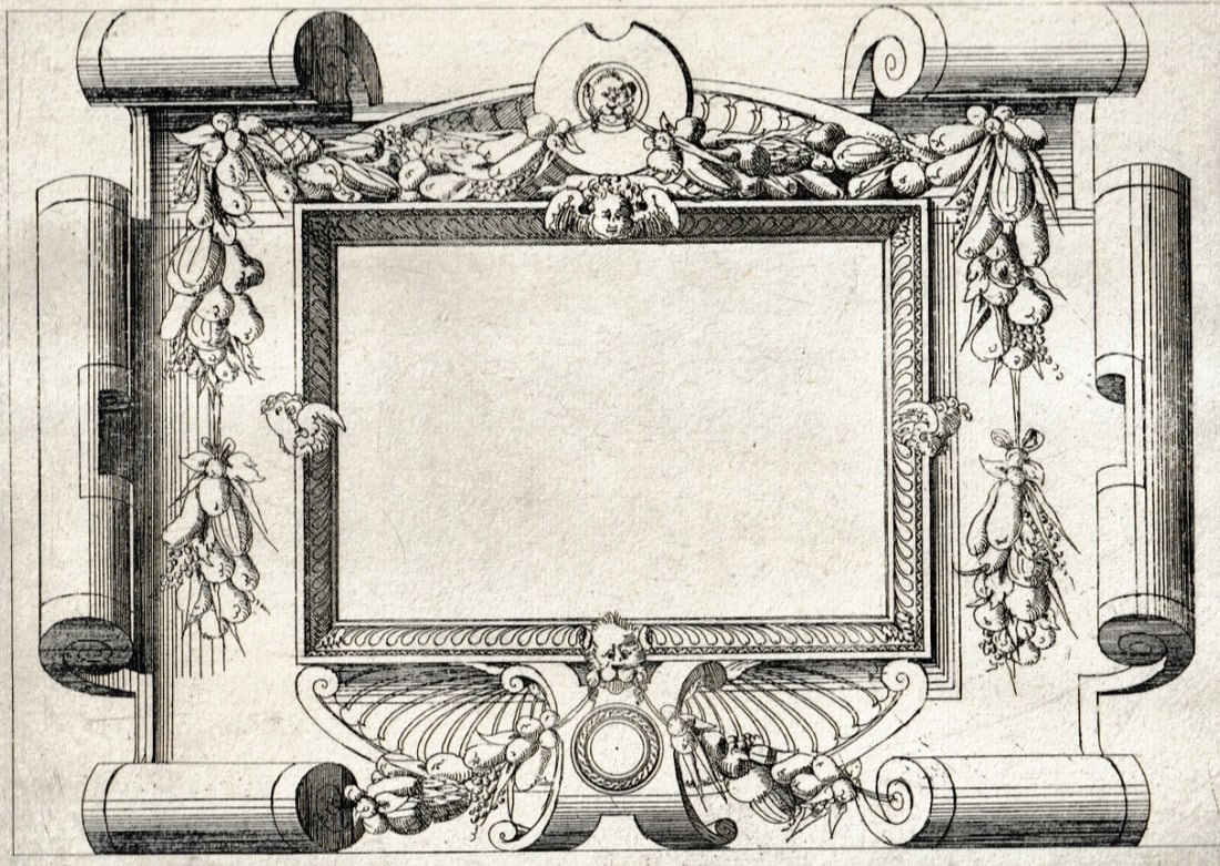 Antique Etching Original Architecture, Decoration, Sculpture 17th century x2 - 5