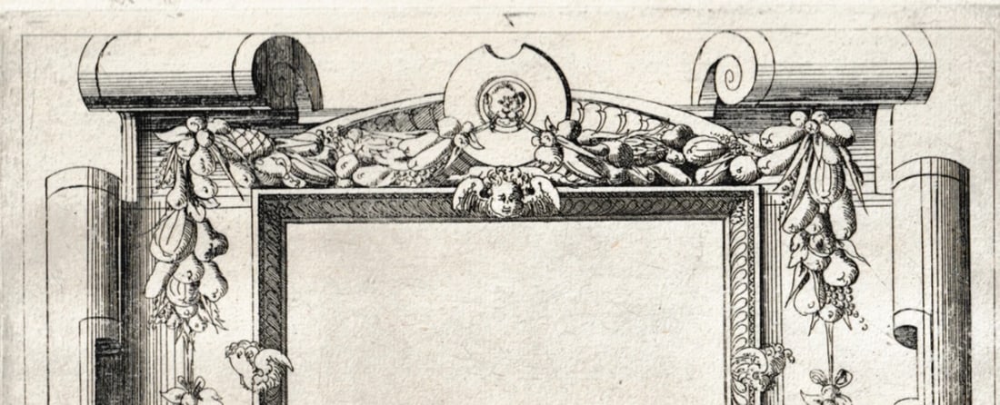 Antique Etching Original Architecture, Decoration, Sculpture 17th century x2 - 6