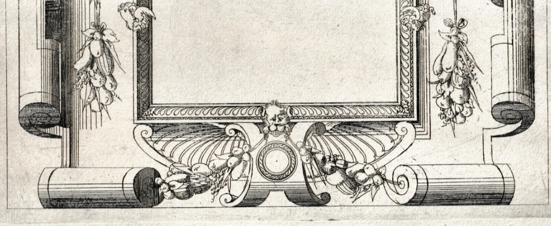 Antique Etching Original Architecture, Decoration, Sculpture 17th century x2 - 7