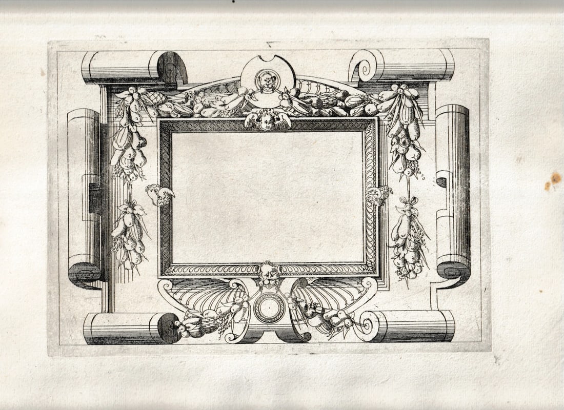 Antique Etching Original Architecture, Decoration, Sculpture 17th century x2 - 8