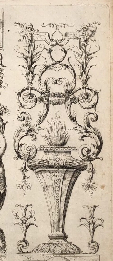 Antique Etching Original Architecture, Decoration, Sculpture 18th century - 4