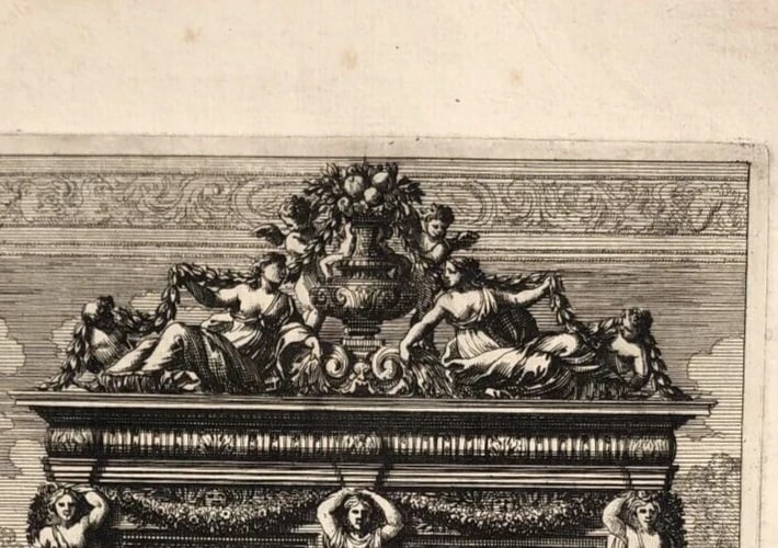 Jean Le Pautre (1618–1682) – Architecture Ornament Deco Antique Engraving - 4